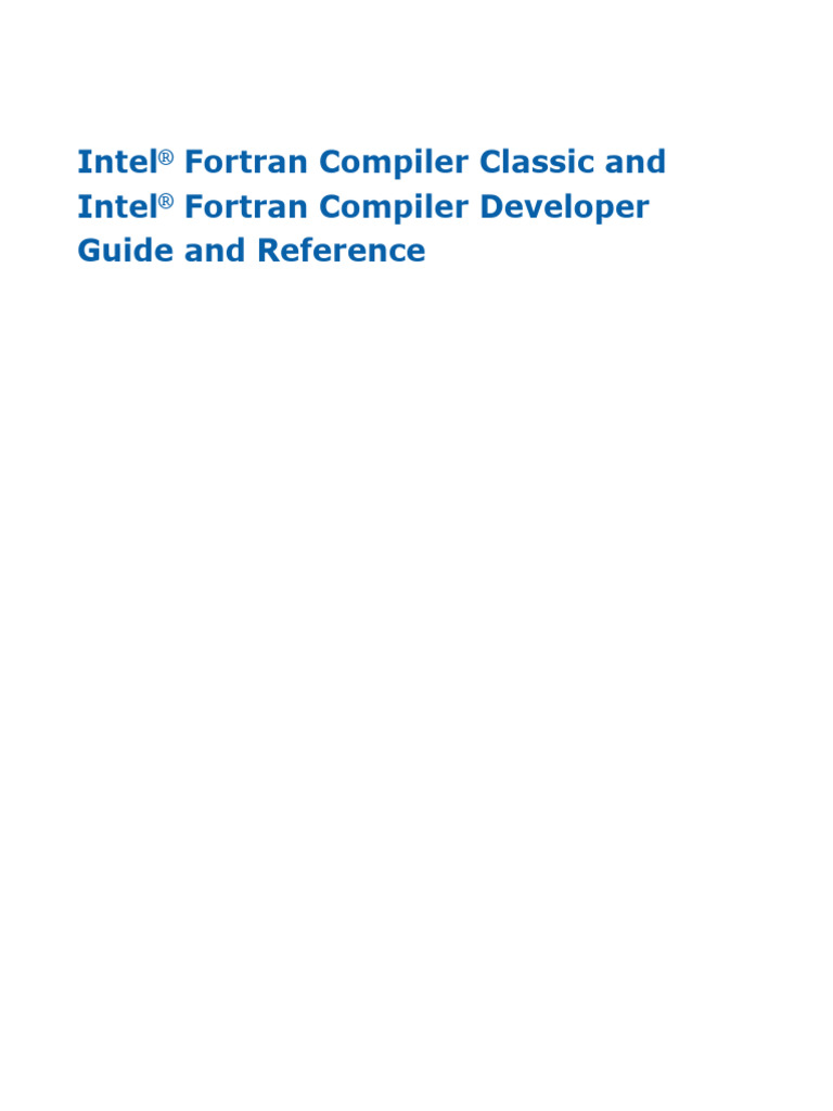 Intel Fortran Compiler Guide and Reference | PDF | Library (Computing ...