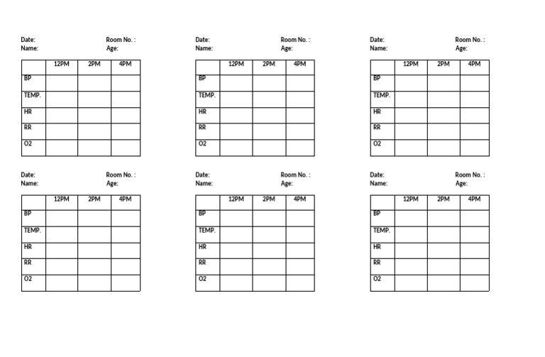 Vital Signs Table | PDF