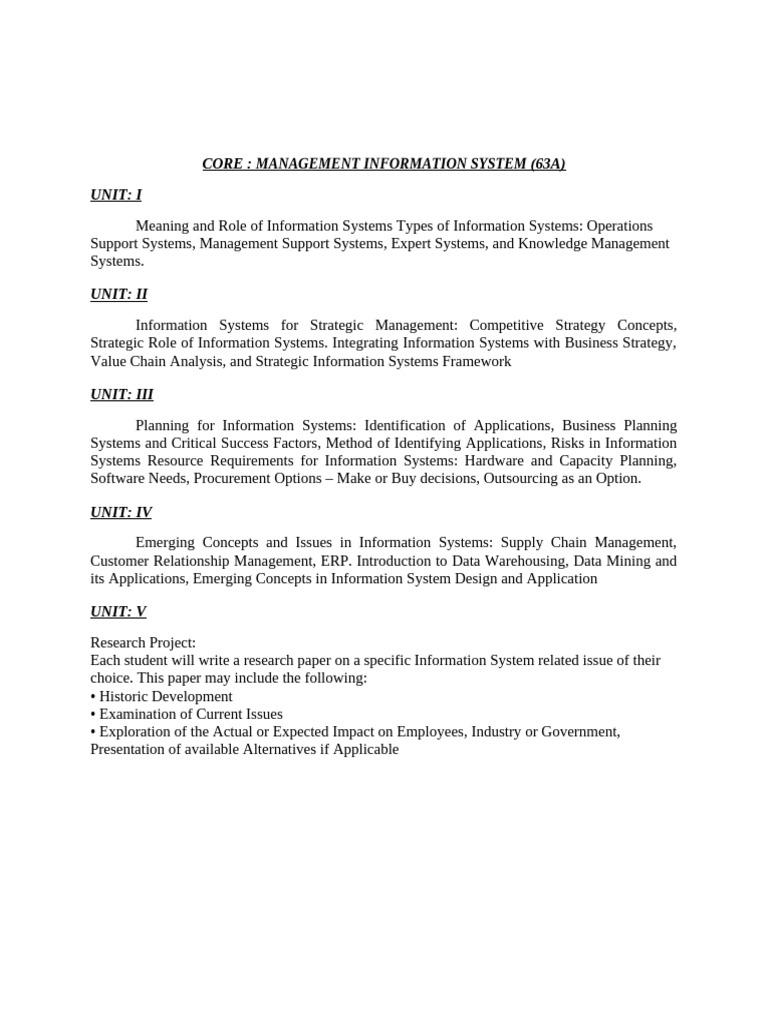 Overview of Management Information Systems | PDF | Strategic Management ...