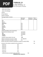 Annual Return Form No. 21 for Factories | PDF | Wage | Payments