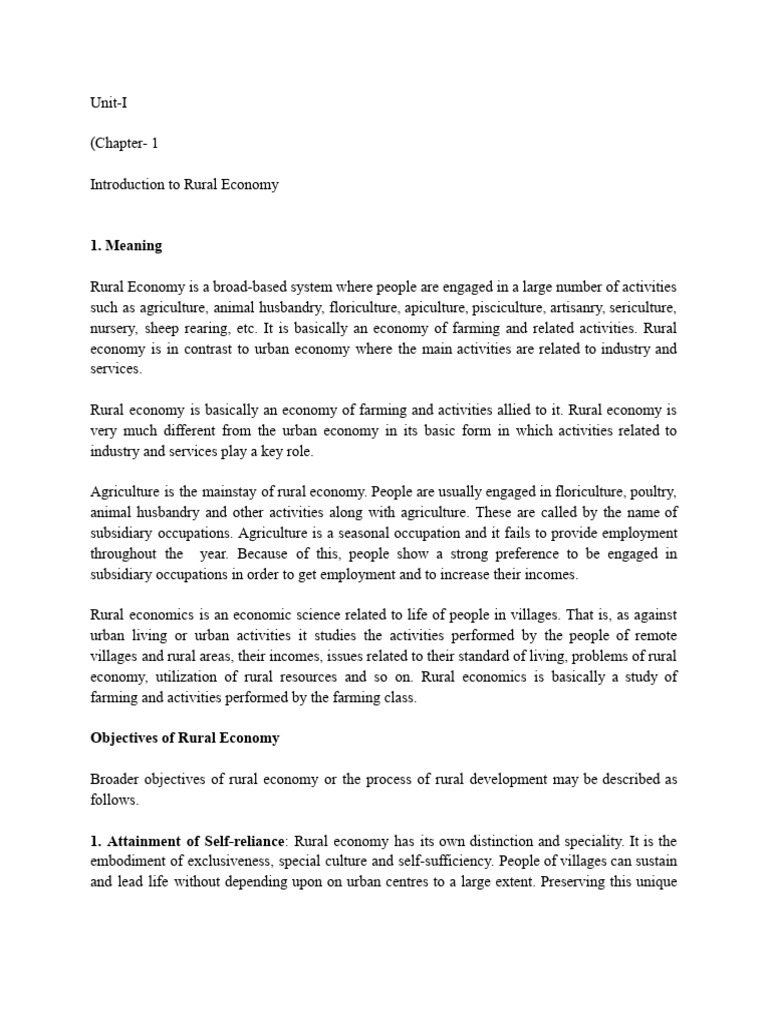 Rural Economy - Chapter 1 | PDF | Sustainability | Sustainable Development