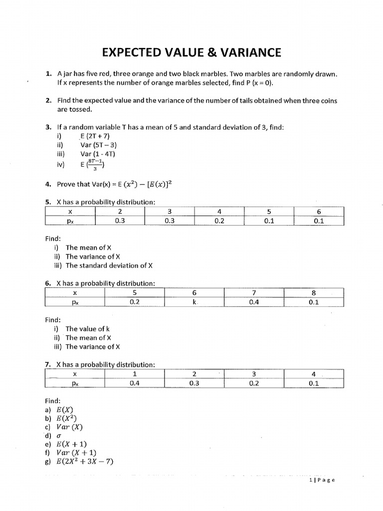 Expected Value and Variance | PDF