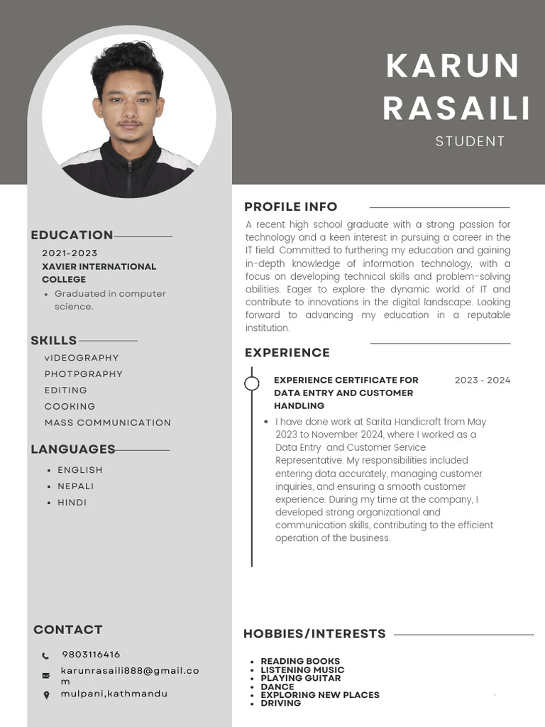 Recent Computer Science Graduate Profile | PDF