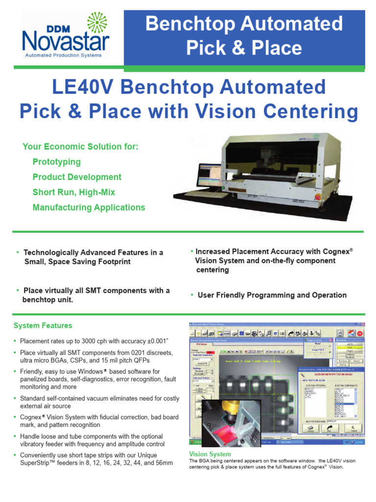 LE40V Benchtop Vision Auto Pick & Place Lit R0 | PDF | Computing
