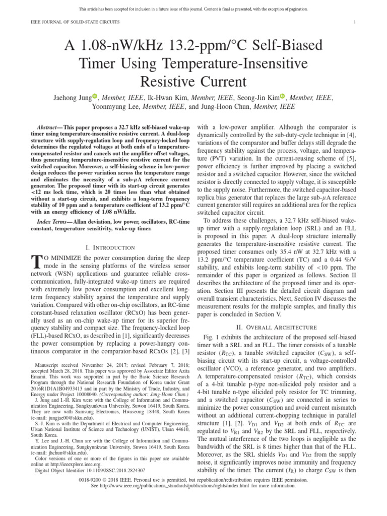 Self - Biased - Timer - Using Temp - Insensitive - Current | PDF ...