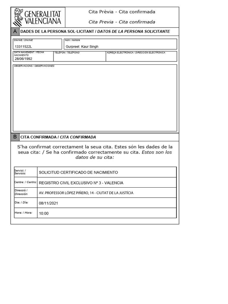 Tramite Telematico para La Solicitud de Cita Previa en Los Organismos ...