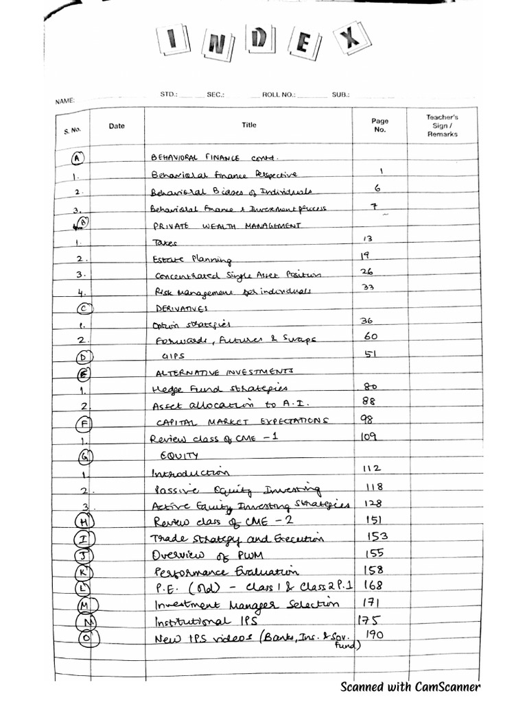 Cfa l3 Notes | PDF