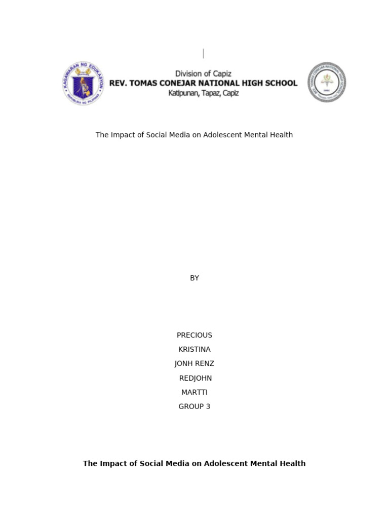 The Impact of Social Media On Adolescent Mental Health | PDF | Mental ...