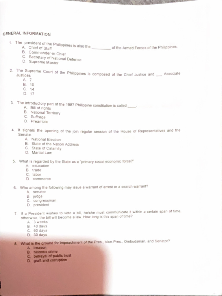 General Information Questions and Answers | PDF