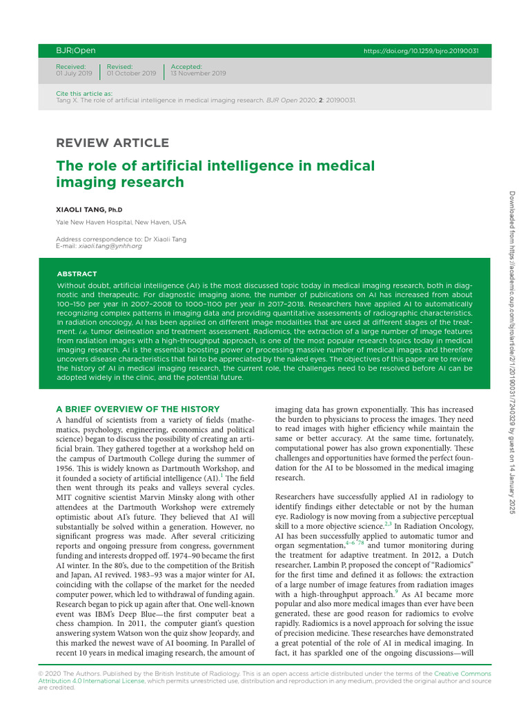 He Role of Artificial Intelligence in Medical Pag 022 | PDF | Deep ...