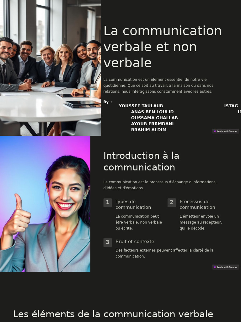 Communication Verbale Et Non Verbale | PDF | la communication ...