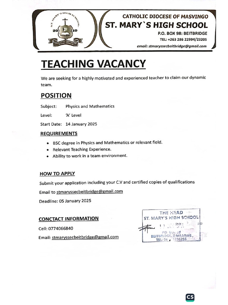 Teaching Post | PDF