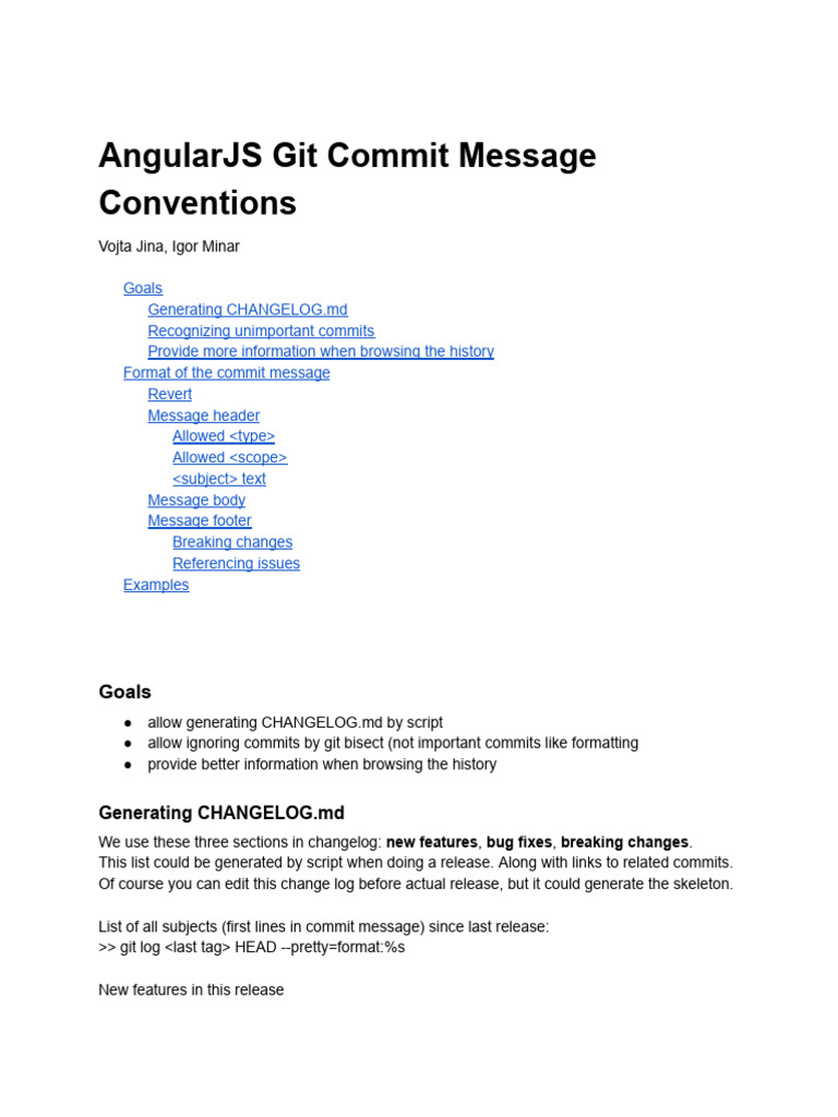 Git Commit Message Conventions | PDF | Scope (Computer Science ...