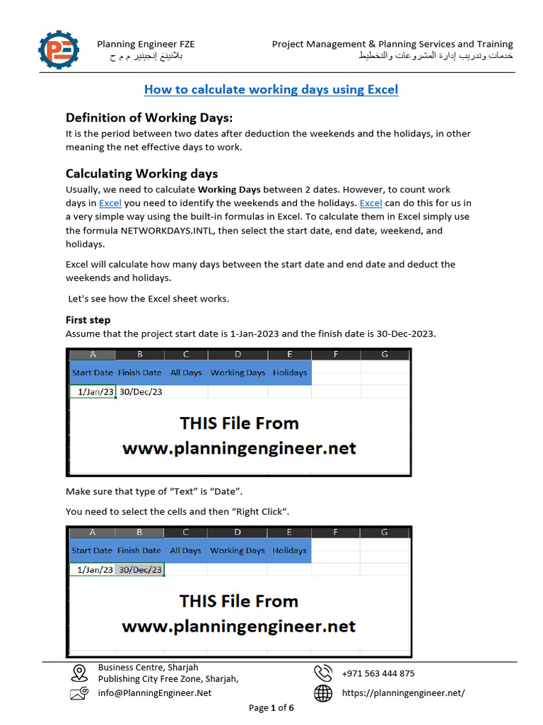 how-to-calculate-the-working-days-using-excel-pdf