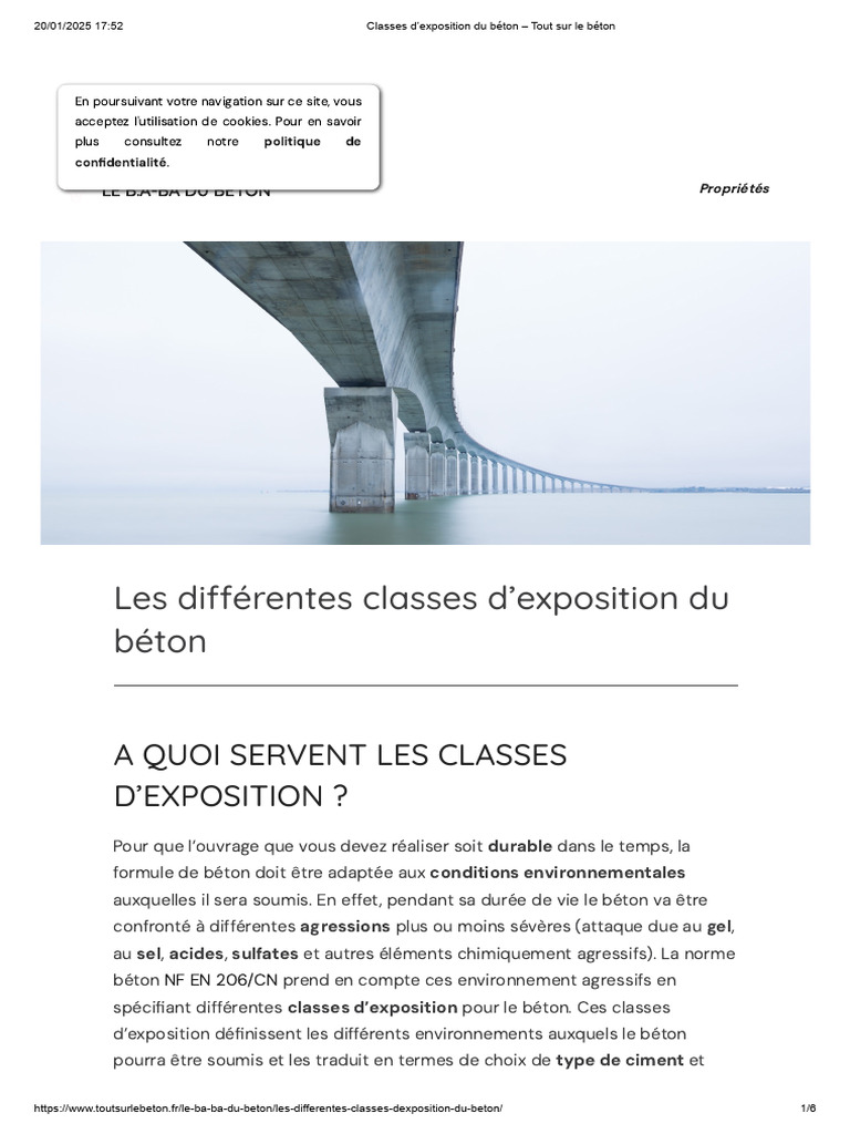 Classes d'exposition du béton expliquées | PDF | Béton | Substances ...