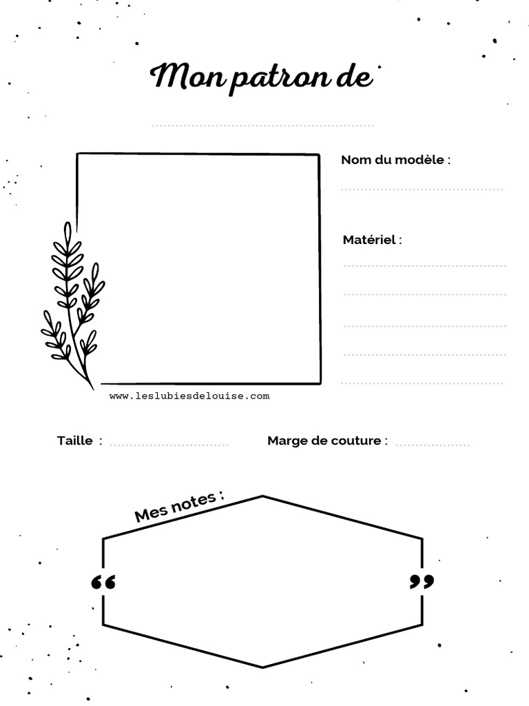 Patron de couture PDF à imprimer | PDF