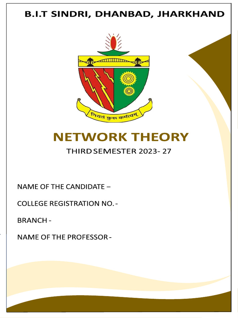 Front Page of Network Theory | PDF