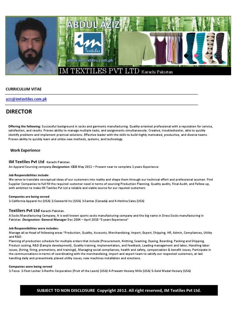 Curriculum Vitae PDF Knitting Textile And Clothing