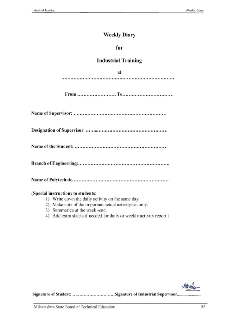 6 Week Diary Format | PDF
