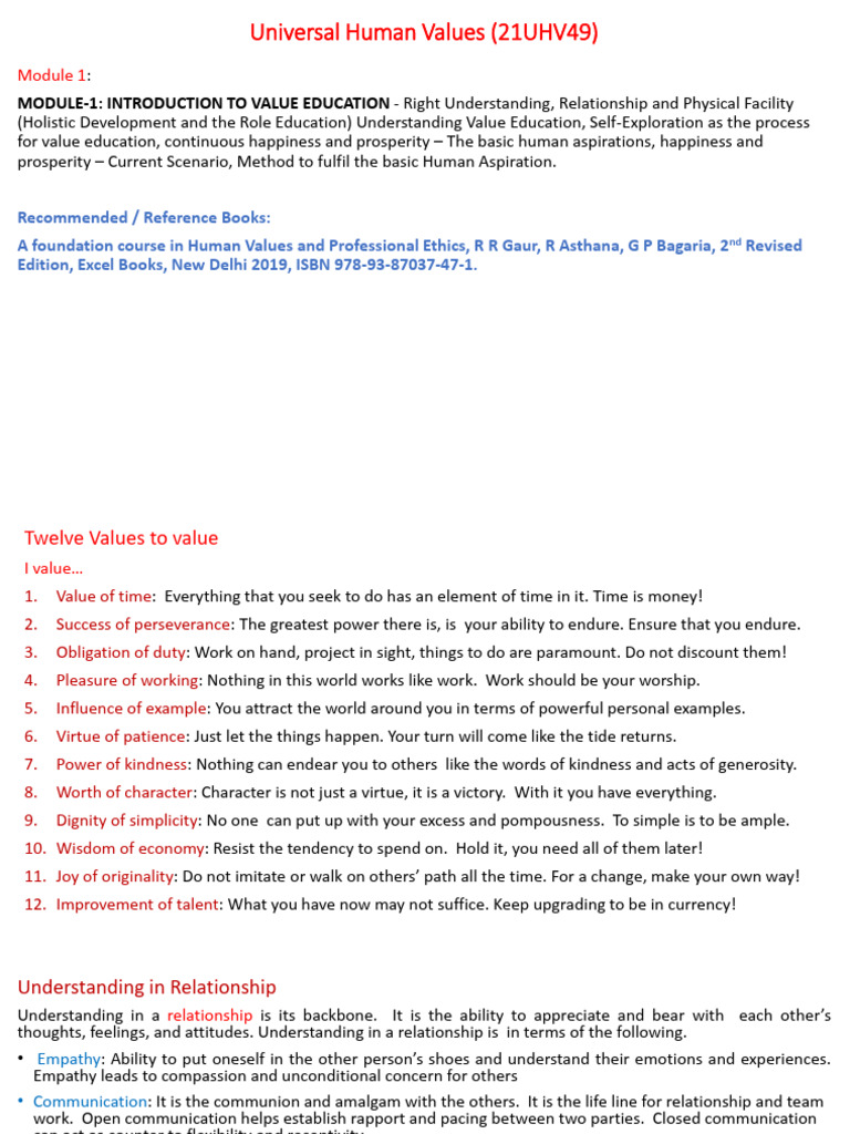 Value Education and Holistic Development | PDF | Happiness | Morality