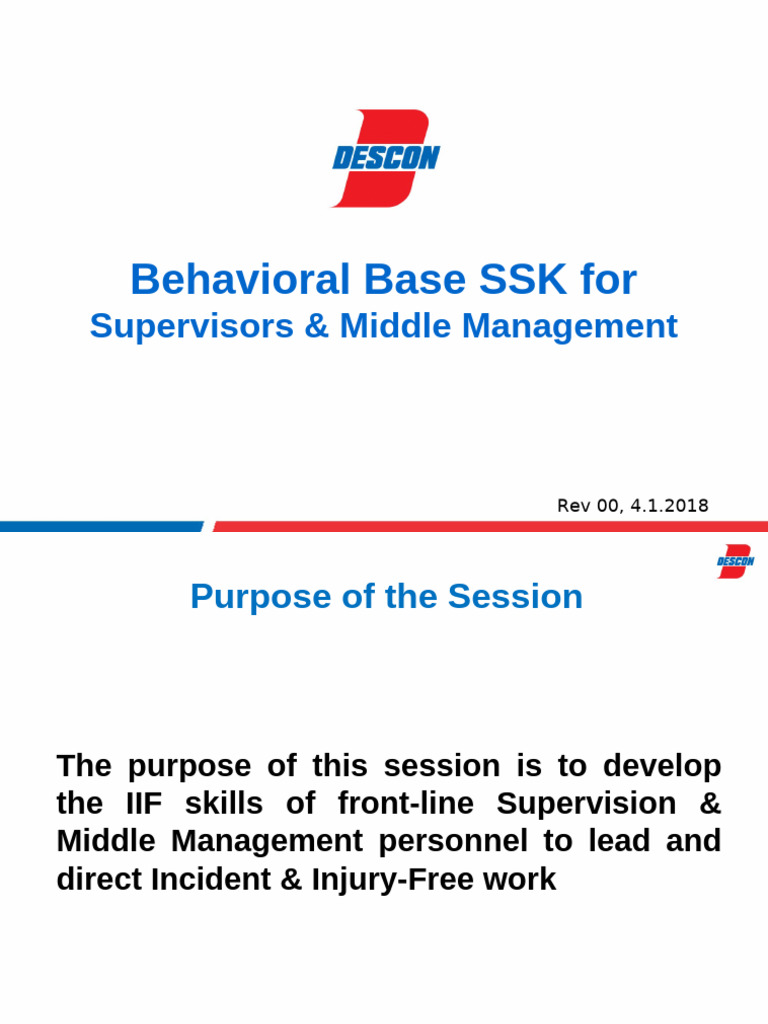 IIF Skills Training for Supervisors | PDF | Safety | Risk