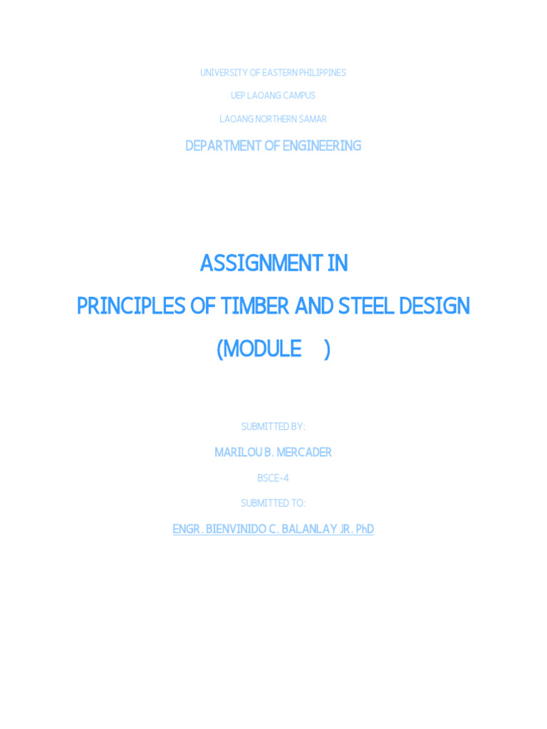 Timber and Steel Design Assignment | PDF