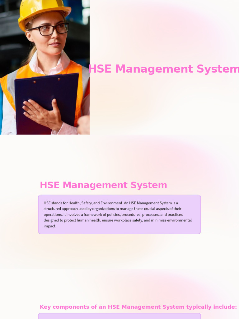 HSE Management System Overview | PDF | Safety | Occupational Safety And ...