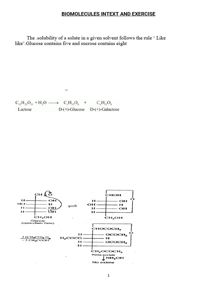Biomolecules Intext and Exercises | PDF | Carbohydrates | Nucleotides