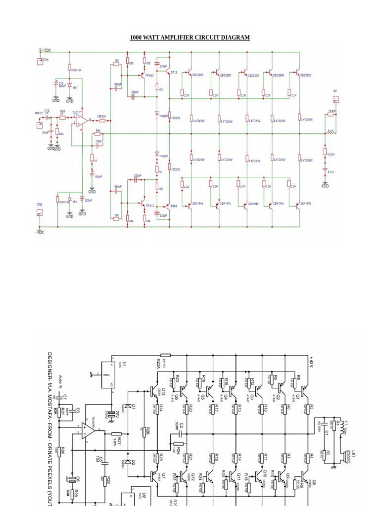 1000 Watt Amplifier Circuit Diagram | PDF