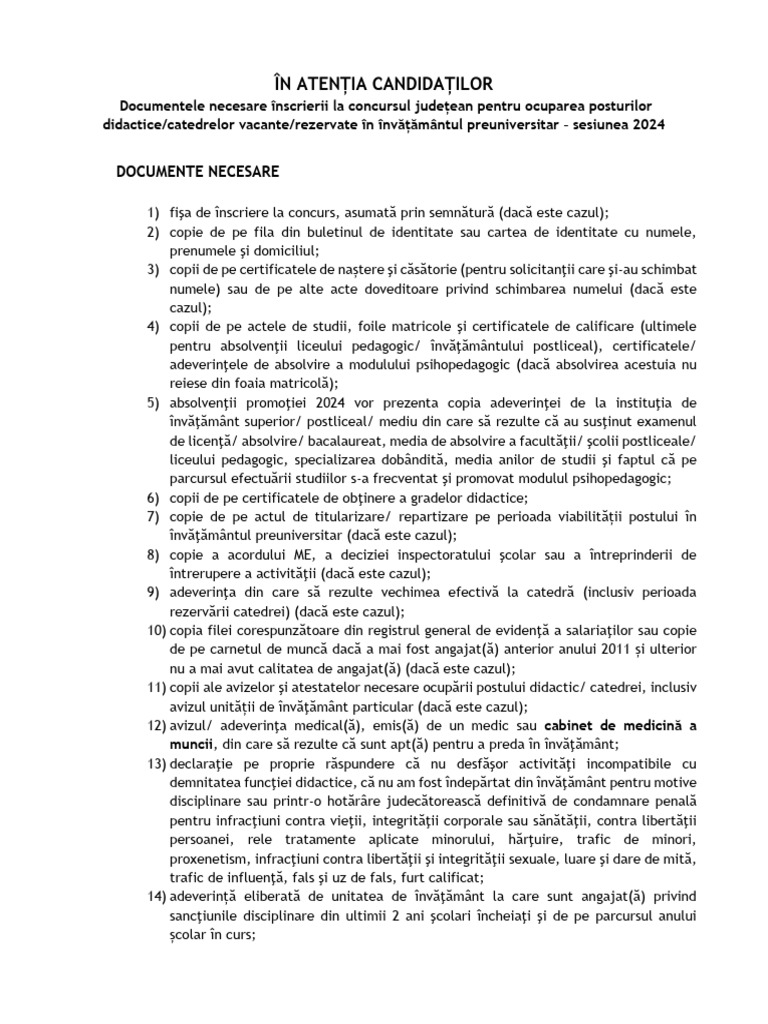 Documente Dosar | PDF