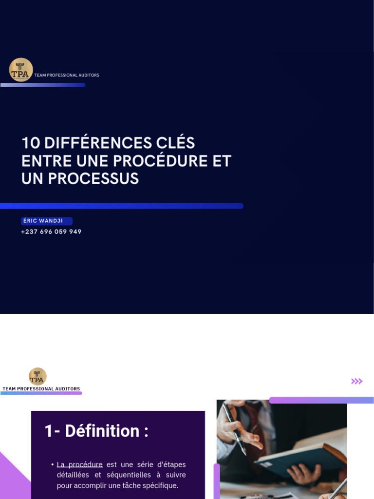Différences entre procédure et processus | PDF