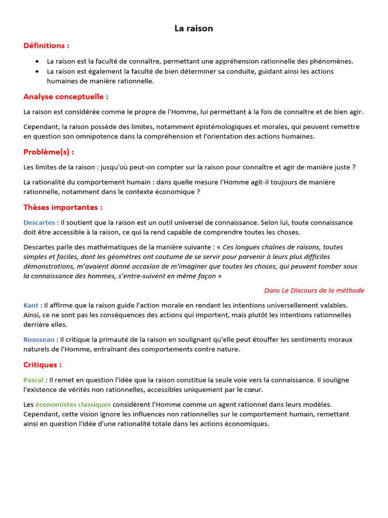 Limites et enjeux de la raison humaine | PDF