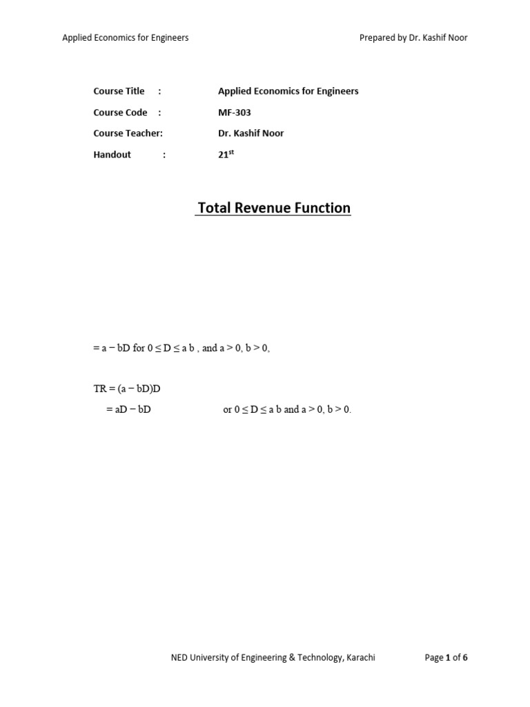 Total Revenue and Breakeven Analysis | PDF | Demand | Profit (Economics)