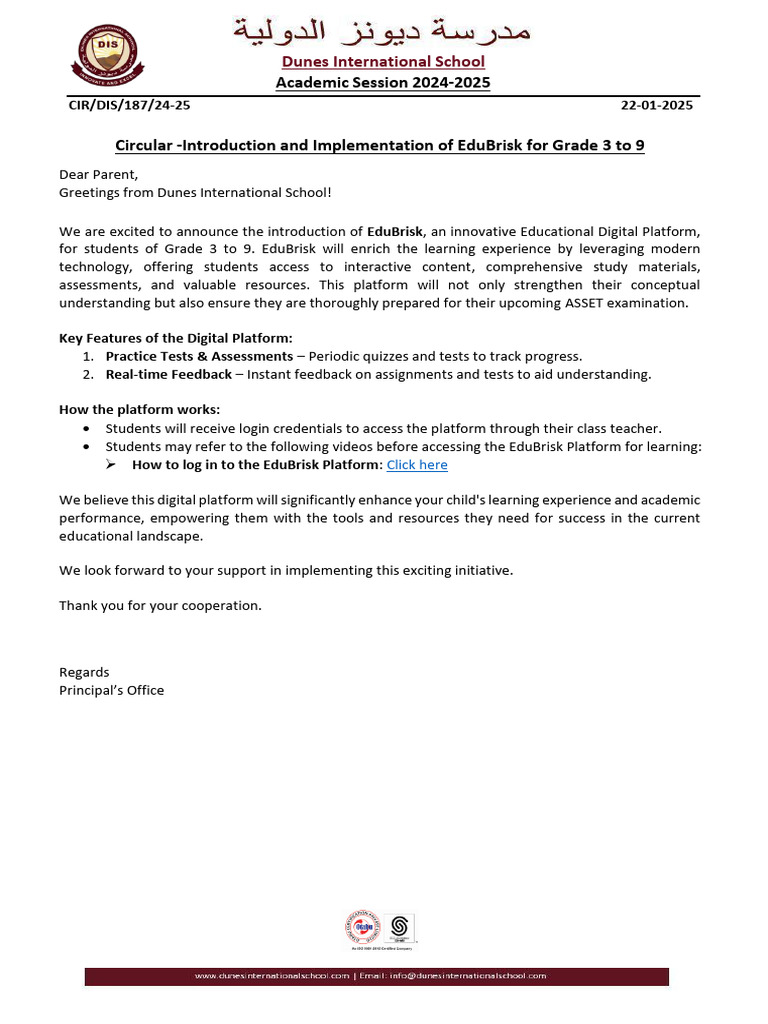 EduBrisk Launch for Grades 3-9 at Dunes | PDF