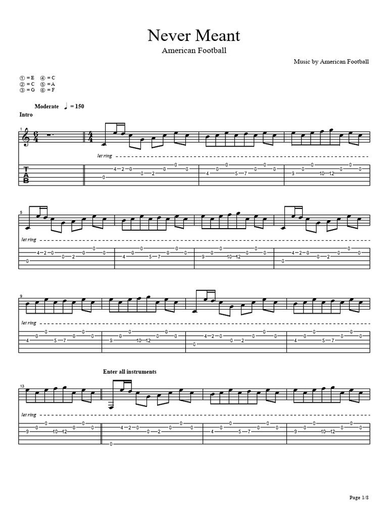 American Football - Never Meant Lyrics | PDF