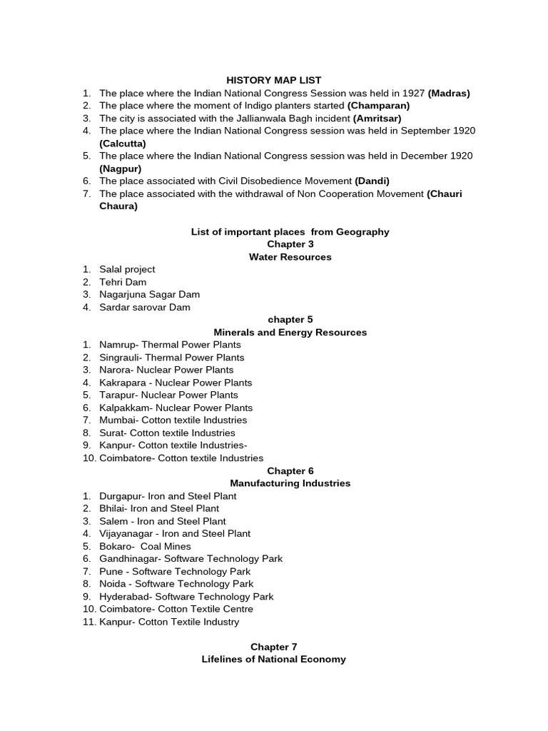 Map Skill Questions (X) | PDF