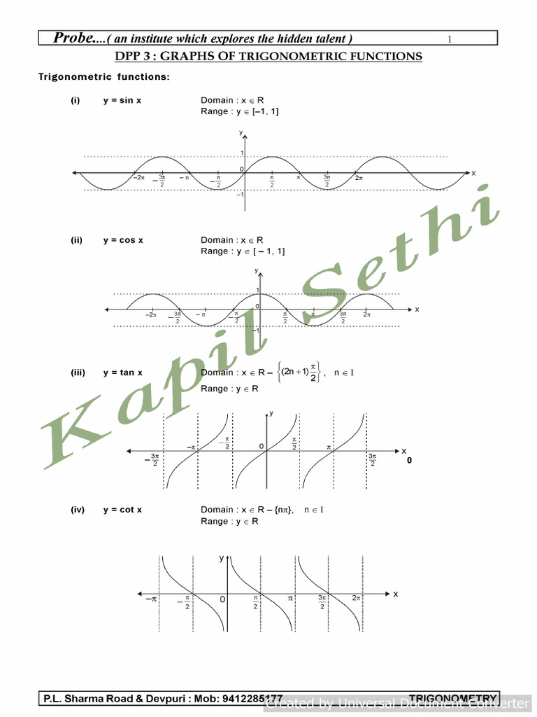 DPP 3 (Trigonometry) | PDF