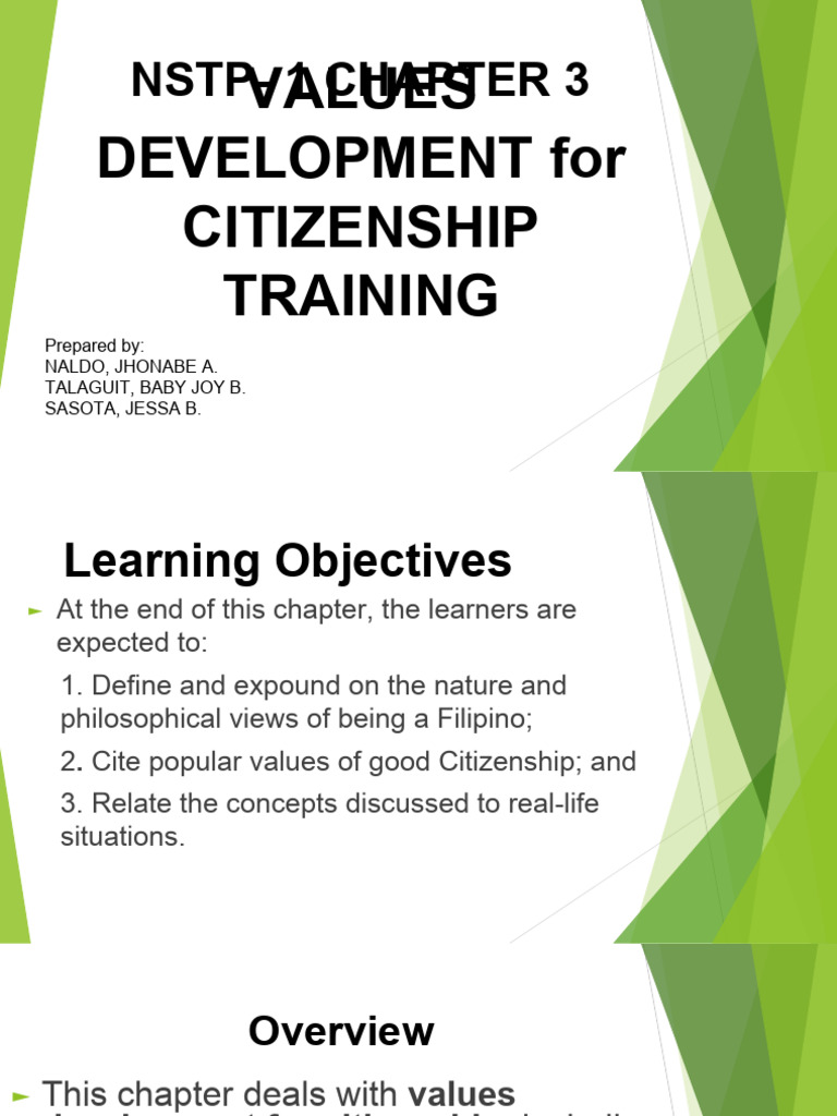 Filipino Values for Citizenship Training | PDF | Nationalism | Patriotism