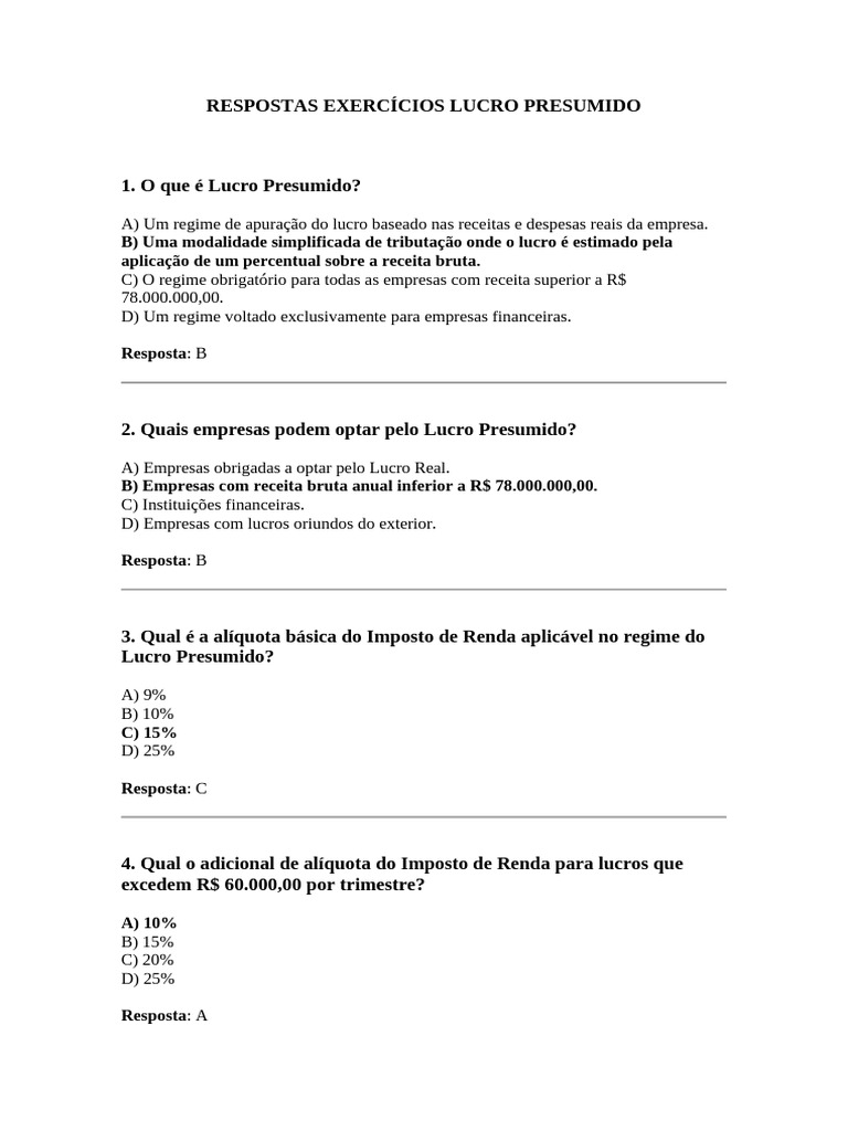 Guia Completo sobre Lucro Presumido | PDF | Imposto de Renda | Impostos