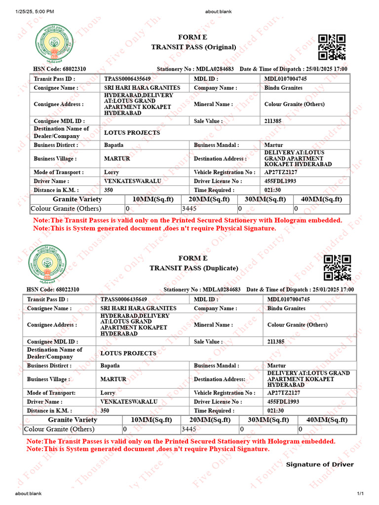 Granite Transit Pass Details | PDF | Driving | Road Transport