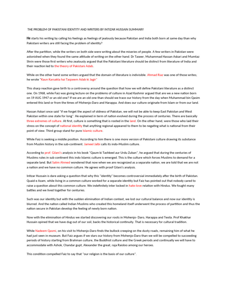Pakistani Identity in Literature | PDF | Pakistan | Nationalism