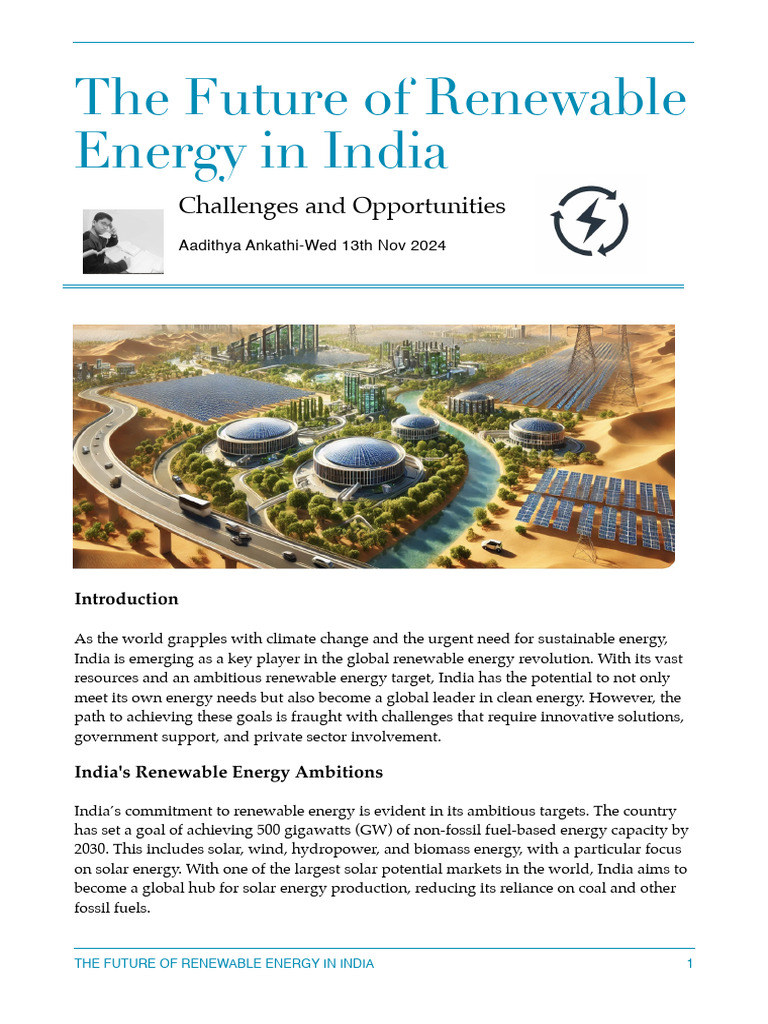 The Future of Renewable Energy In India | PDF | Renewable Energy ...