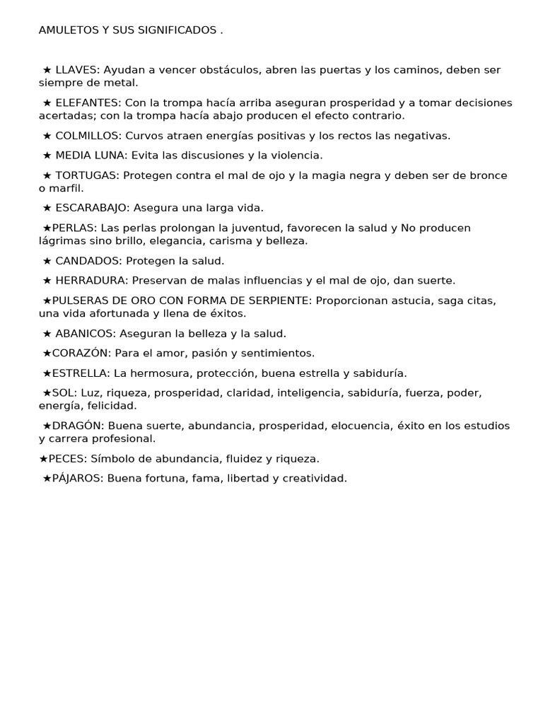 Amuletos y Sus Significados PDF