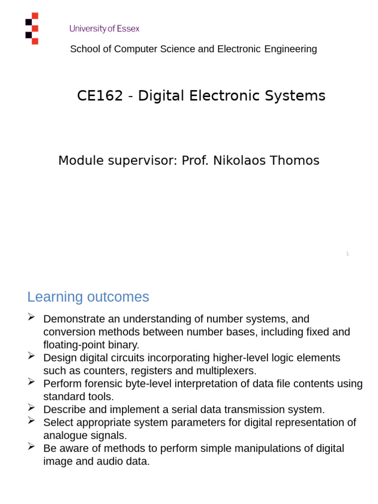 CE162 Lecture Notes Part1 | PDF | Decimal | Integer (Computer Science)