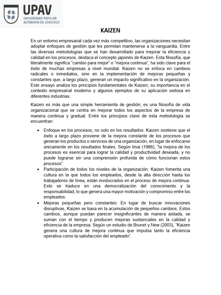 Kaizen y Pokayoke: Mejora Continua Empresarial | PDF | Six Sigma | Lean ...