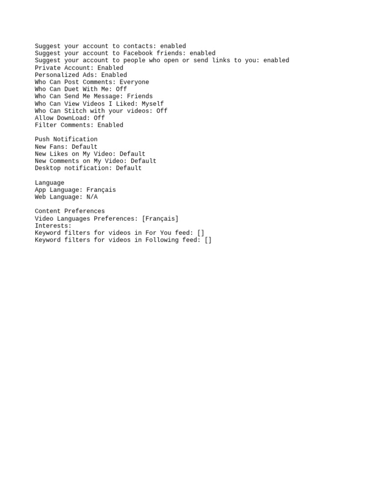 Account Privacy and Notification Settings | PDF | Online Services ...