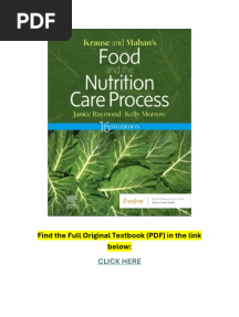 Krause and Mahan’s Food and the Nutrition Care Process 16th Edition TEXTBOOK PDF