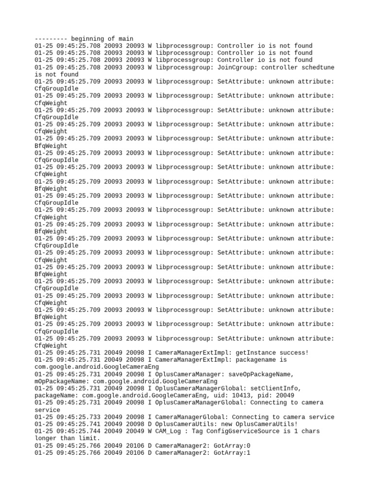 Camera Manager Log Analysis | PDF | System Software | Software