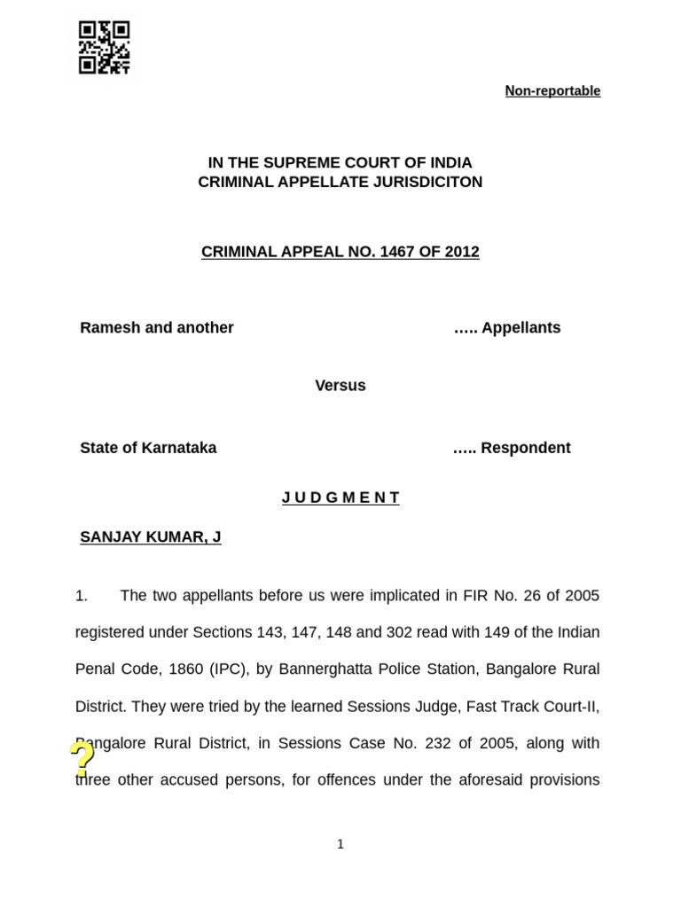 Supreme Court Ruling on Karnataka Murder Case | PDF | Witness | Acquittal