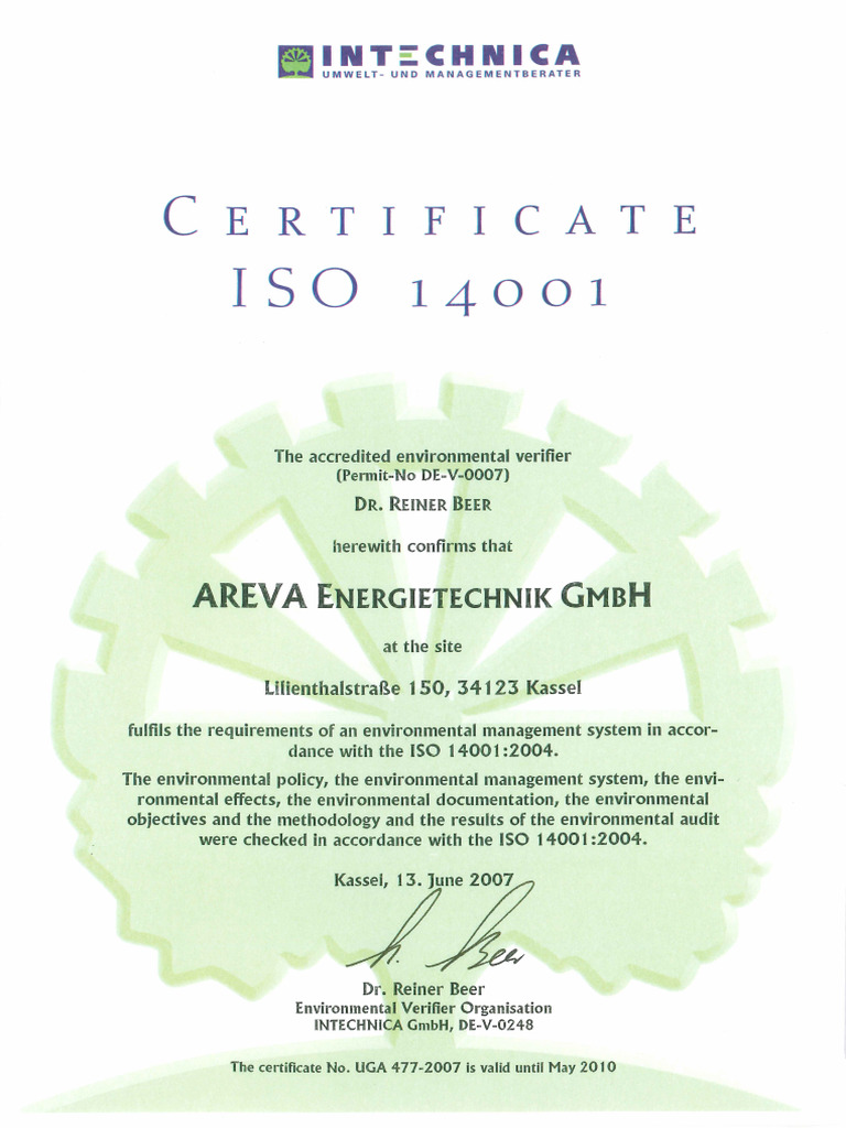 02-Umweltzertifikat ISO 140001 - EN | PDF